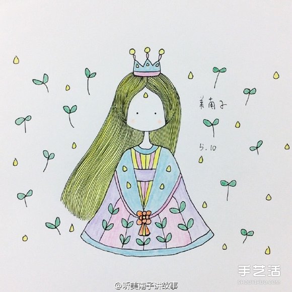 卡通灰姑娘简笔画的画法 简笔画灰姑娘的图片 - www.shouyihuo.com