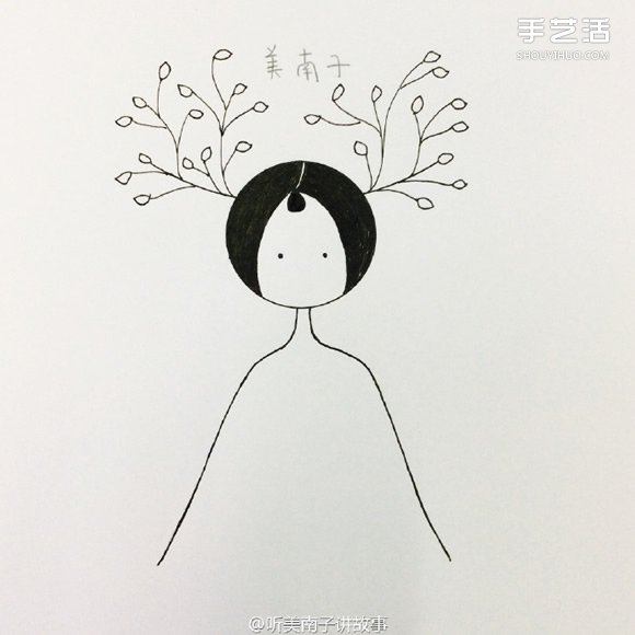 美丽女孩彩铅画的画法 彩色铅笔画女孩教程 - www.shouyihuo.com