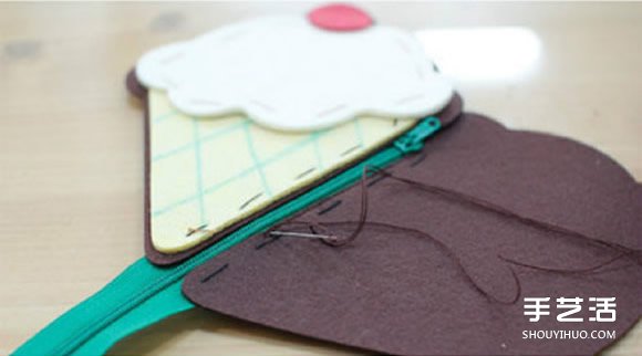 不织布冰激凌零钱包制作 手工布艺零钱包DIY -  www.shouyihuo.com