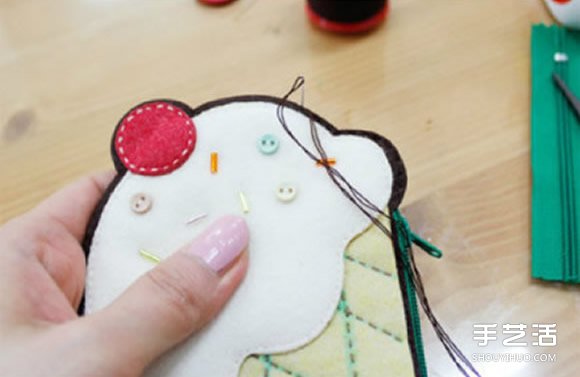 不织布冰激凌零钱包制作 手工布艺零钱包DIY -  www.shouyihuo.com