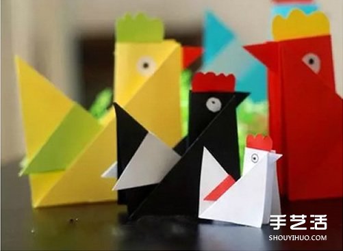 儿童折纸小公鸡方法 立体小公鸡的折法图解 -  www.shouyihuo.com
