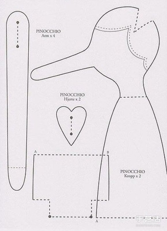 不织布匹诺曹娃娃DIY 手工布艺制作匹诺曹人偶 -  www.shouyihuo.com