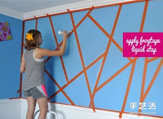 简单墙画手绘DIY 用好胶带纸就可以轻松搞定 -  www.shouyihuo.com