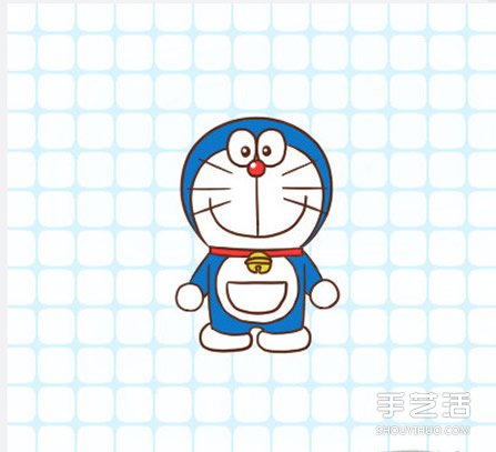 哆啦A梦简笔画图片步骤 哆啦A梦简笔画带颜色 -  www.shouyihuo.com