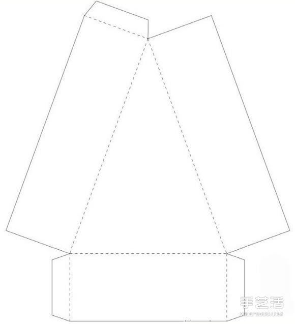 三角形点心盒的折法 折纸三角形点心盒展开图 -  www.shouyihuo.com