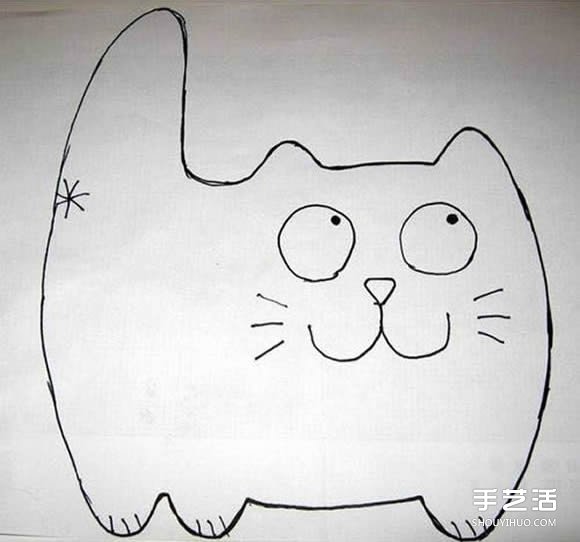 不织布猫咪挂件制作 简单布艺猫咪挂饰DIY图纸 -  www.shouyihuo.com