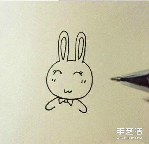 卡通小兔子简笔画教程 简单又可爱小兔子画法 -  www.shouyihuo.com