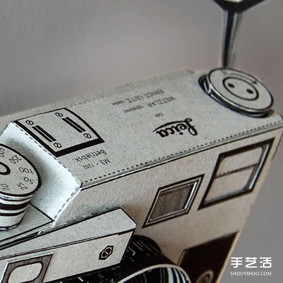 纸糊的莱卡相机模型 真的可以装底片拍照！ -  www.shouyihuo.com