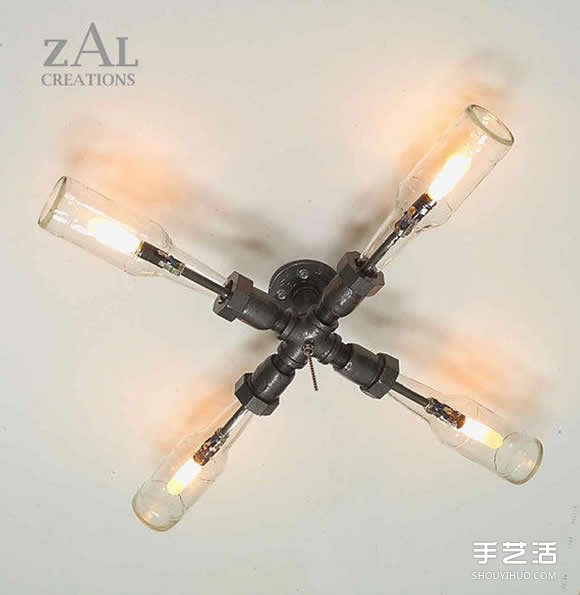 啤酒瓶废物利用DIY制作超有个性的玻璃灯具 -  www.shouyihuo.com