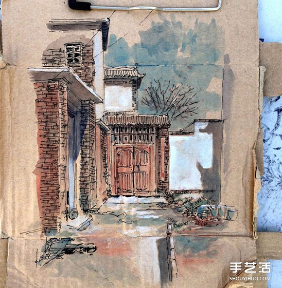 垃圾→艺术 勾勒家乡味道的废纸箱手绘创作 -  www.shouyihuo.com