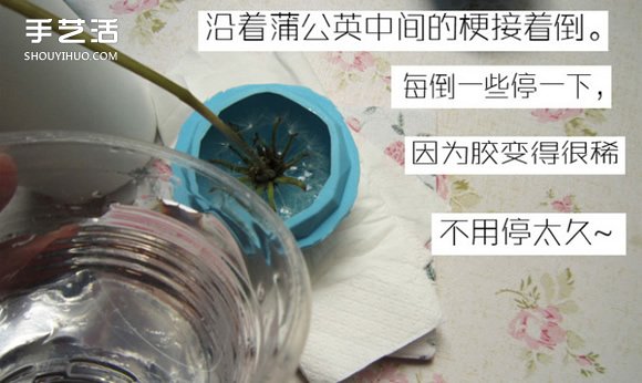 嵌花树脂蒲公英制作教程 蒲公英树脂标本DIY -  www.shouyihuo.com