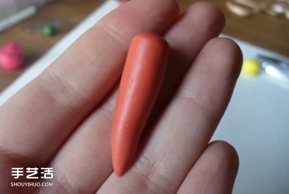超轻粘土胡萝卜制作 手工DIY粘土胡萝卜图解 -  www.shouyihuo.com