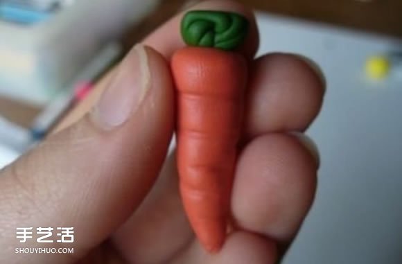 超轻粘土胡萝卜制作 手工DIY粘土胡萝卜图解 -  www.shouyihuo.com