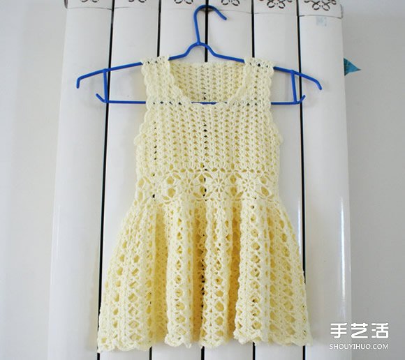 女宝宝公主裙的钩法 毛线公主裙的织法图解 -  www.shouyihuo.com