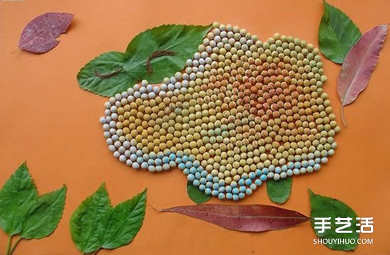 可爱的儿童豆子画图片 幼儿园豆子粘贴画作品 -  www.shouyihuo.com