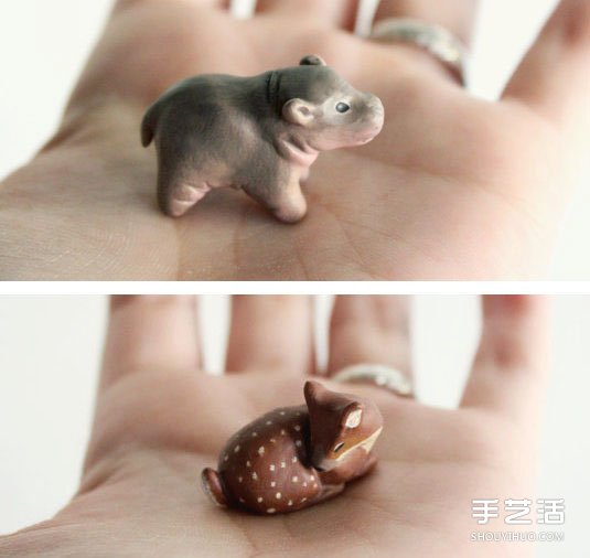 动物造型迷你粘土玩偶 超小可爱粘土玩偶作品 -  www.shouyihuo.com