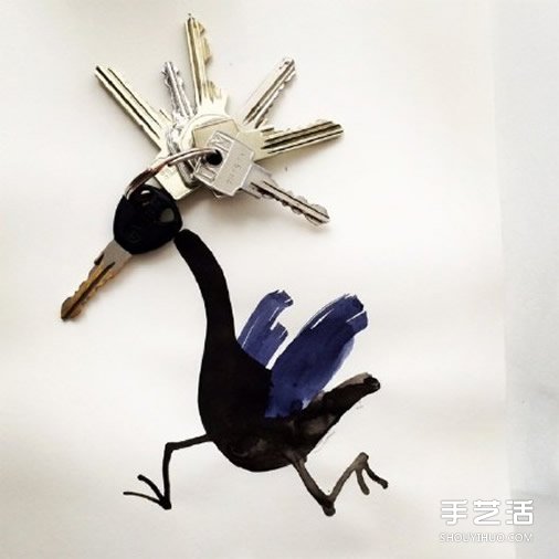 生活小物作为背景道具 画出趣味十足的创意画 -  www.shouyihuo.com