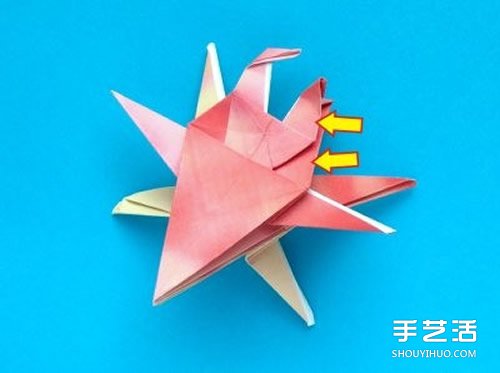 折纸螃蟹的步骤图解 复杂螃蟹折纸图解教程 -  www.shouyihuo.com