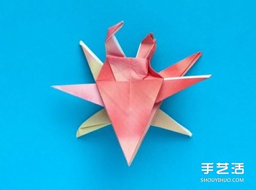 折纸螃蟹的步骤图解 复杂螃蟹折纸图解教程 -  www.shouyihuo.com
