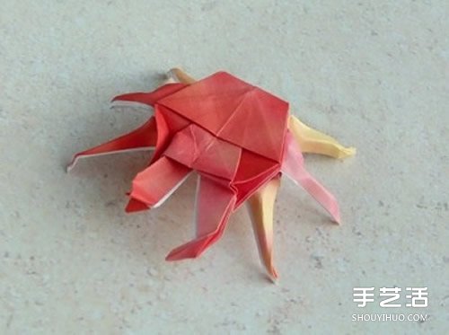 折纸螃蟹的步骤图解 复杂螃蟹折纸图解教程 -  www.shouyihuo.com