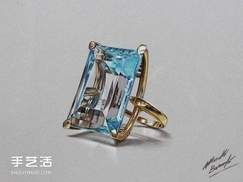 立体彩色铅笔画 画出像真的一样的水晶饰品 -  www.shouyihuo.com