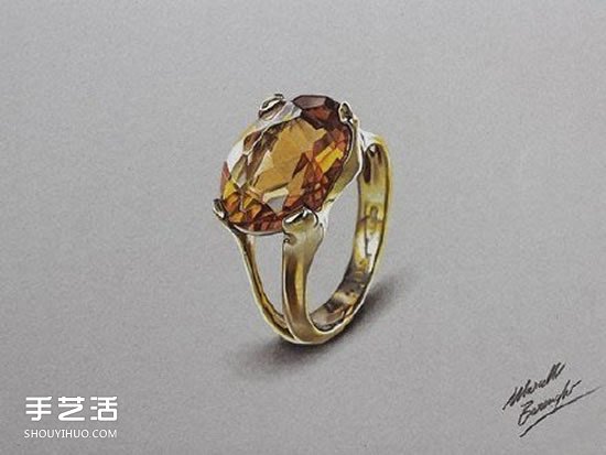 立体彩色铅笔画 画出像真的一样的水晶饰品 -  www.shouyihuo.com