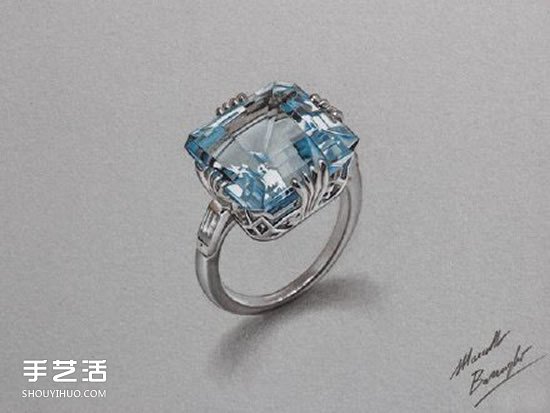 立体彩色铅笔画 画出像真的一样的水晶饰品 -  www.shouyihuo.com