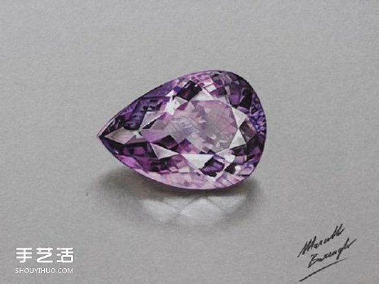立体彩色铅笔画 画出像真的一样的水晶饰品 -  www.shouyihuo.com