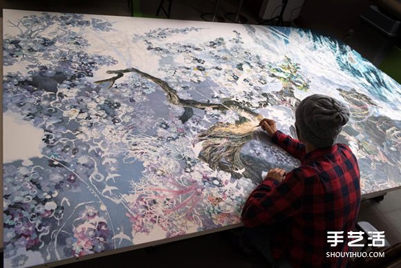三年半时光的坚持！日本艺术家绘制巨幅画作 -  www.shouyihuo.com
