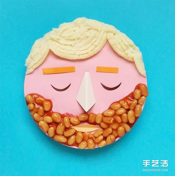 做自己擅长的事 食物和卡纸DIY创意人物肖像 -  www.shouyihuo.com
