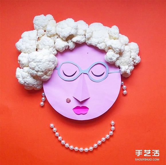 做自己擅长的事 食物和卡纸DIY创意人物肖像 -  www.shouyihuo.com