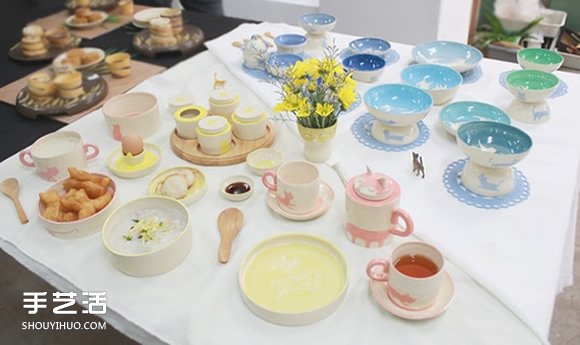 以可爱小动物为原型的手工陶瓷作品图片欣赏 -  www.shouyihuo.com