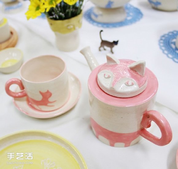 以可爱小动物为原型的手工陶瓷作品图片欣赏 -  www.shouyihuo.com