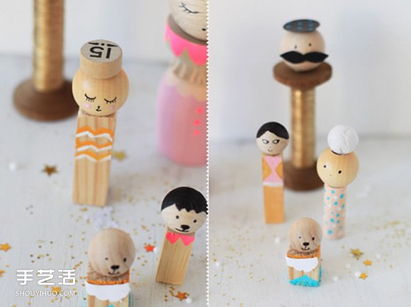 日本娃娃小芥子手工制作 自制可爱小木偶的方法 -  www.shouyihuo.com