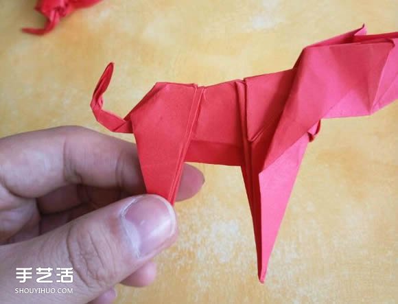 超复杂狗狗的折纸方法图解 附带整形步骤 -  www.shouyihuo.com