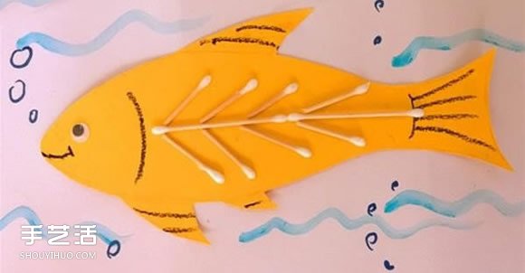简单小鱼粘贴画做法 幼儿卡纸小鱼手工制作 -  www.shouyihuo.com
