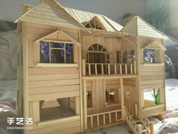 一次性筷子手工制作逼真别墅模型 步骤超全！ -  www.shouyihuo.com