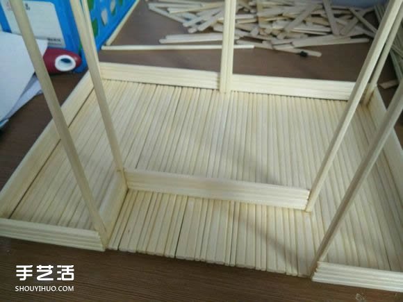 一次性筷子手工制作逼真别墅模型 步骤超全！ -  www.shouyihuo.com