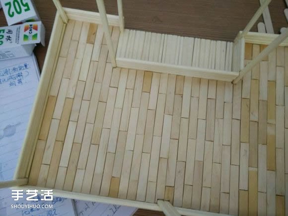 一次性筷子手工制作逼真别墅模型 步骤超全！ -  www.shouyihuo.com