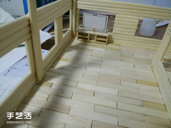一次性筷子手工制作逼真别墅模型 步骤超全！ -  www.shouyihuo.com