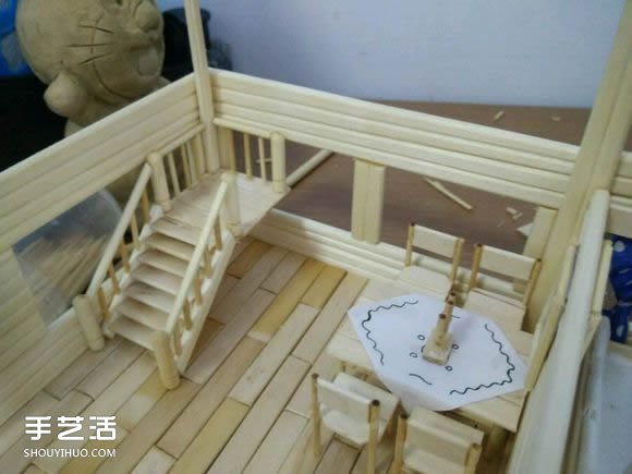 一次性筷子手工制作逼真别墅模型 步骤超全！ -  www.shouyihuo.com