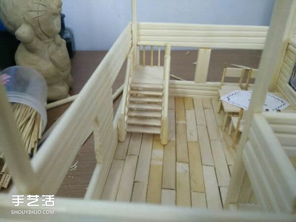 一次性筷子手工制作逼真别墅模型 步骤超全！ -  www.shouyihuo.com