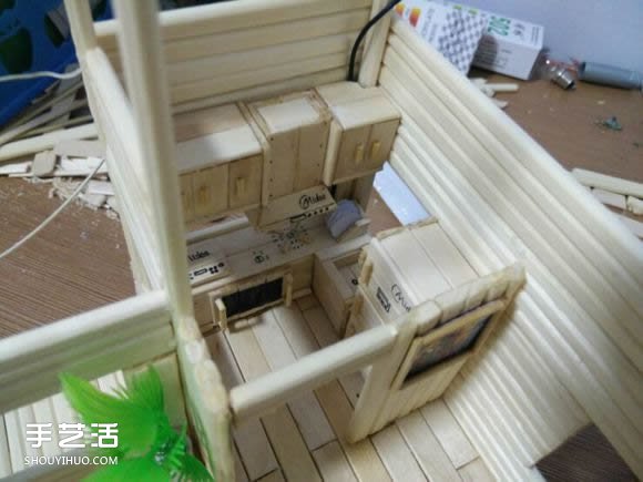 一次性筷子手工制作逼真别墅模型 步骤超全！ -  www.shouyihuo.com