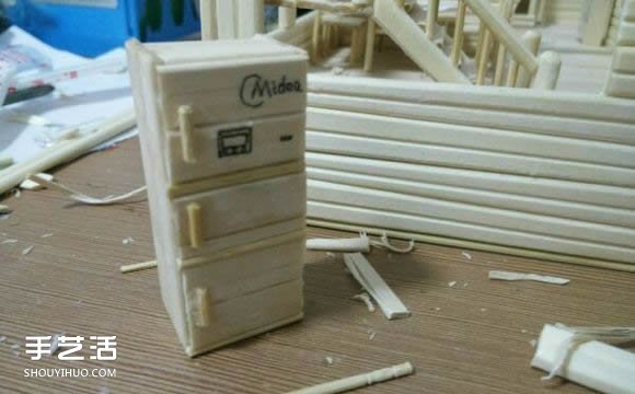 一次性筷子手工制作逼真别墅模型 步骤超全！ -  www.shouyihuo.com