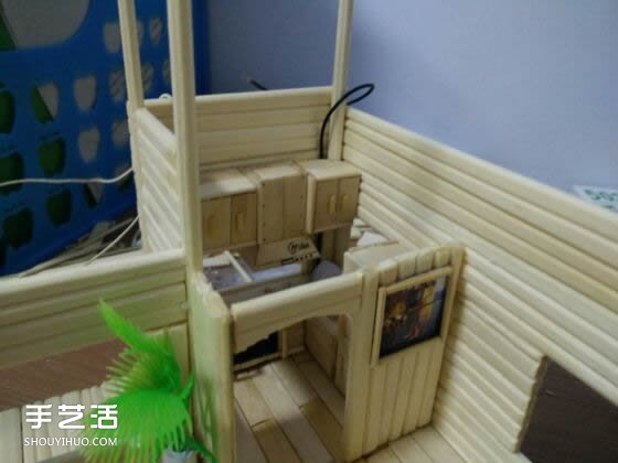 一次性筷子手工制作逼真别墅模型 步骤超全！ -  www.shouyihuo.com