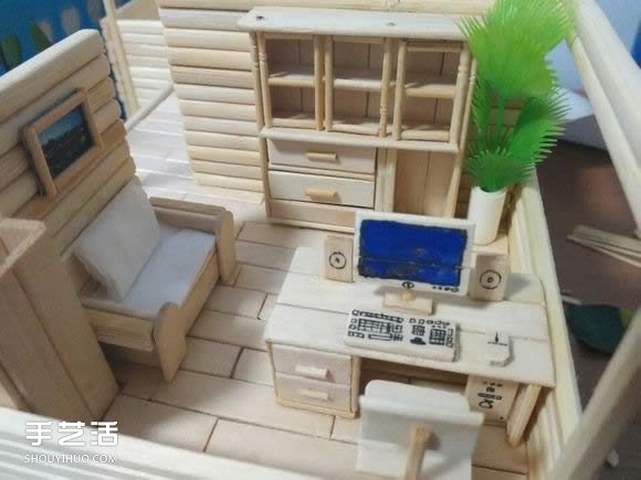 一次性筷子手工制作逼真别墅模型 步骤超全！ -  www.shouyihuo.com