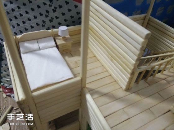一次性筷子手工制作逼真别墅模型 步骤超全！ -  www.shouyihuo.com