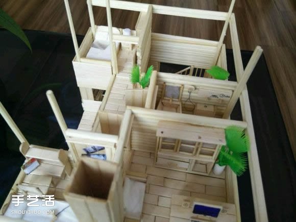 一次性筷子手工制作逼真别墅模型 步骤超全！ -  www.shouyihuo.com