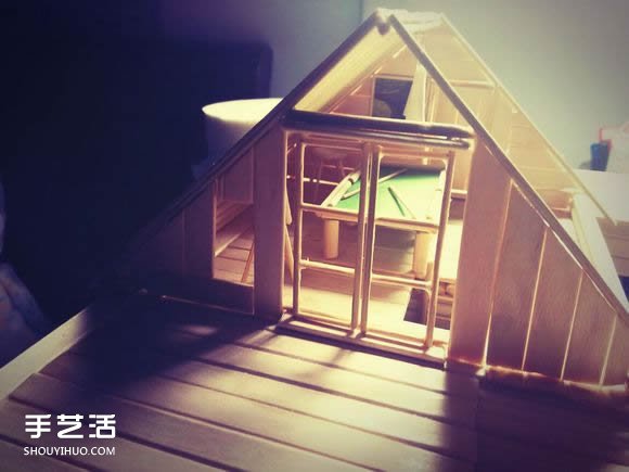 一次性筷子手工制作逼真别墅模型 步骤超全！ -  www.shouyihuo.com