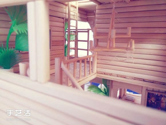 一次性筷子手工制作逼真别墅模型 步骤超全！ -  www.shouyihuo.com